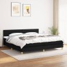 Boxspringbett mit Matratze Schwarz 200x200 cm Stoff