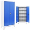 Büroschrank Metall 90x40x180 cm Grau und Blau