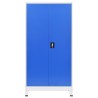 Büroschrank Metall 90x40x180 cm Grau und Blau