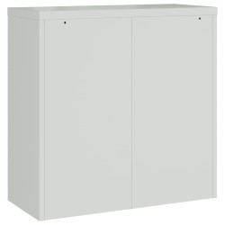 Aktenschrank mit 2 Türen Grau 90 cm Stahl