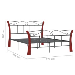 Bettgestell Schwarz Metall 120x200 cm