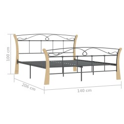 Bettgestell Schwarz Metall 140x200 cm