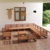 14-tlg. Garten-Lounge-Set Massivholz Kiefer