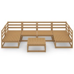 7-tlg. Garten-Lounge-Set Massivholz Kiefer