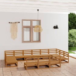 13-tlg. Garten-Lounge-Set Massivholz Kiefer