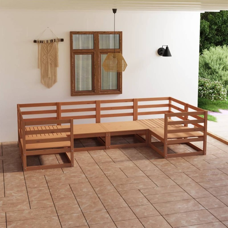 6-tlg. Garten-Lounge-Set Massivholz Kiefer