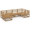 6-tlg. Garten-Lounge-Set Massivholz Kiefer