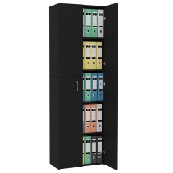 Büroschrank Schwarz 60x32x190 cm Holzwerkstoff