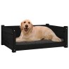 Hundebett Schwarz 75,5x55,5x28 cm Massivholz Kiefer