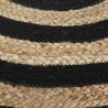 Handgefertigter Sitzpuff Schwarz 45 x 30 cm Jute