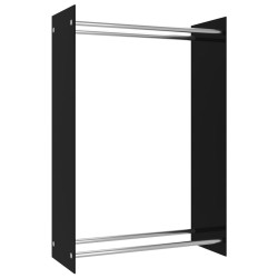 Brennholzregal Schwarz 80 x 35 x 120 cm Glas