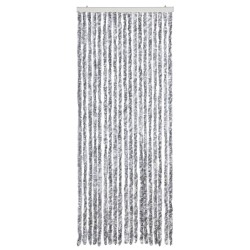 Insektenschutz-Vorhang Weiß und Grau 56x200 cm Chenille