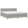 Boxspringbett mit Matratze Hellgrau 160x200 cm Stoff