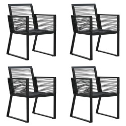 5-tlg. Garten-Essgruppe PVC Rattan Schwarz