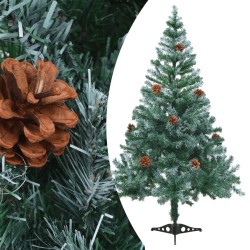 Künstlicher Weihnachtsbaum mit Tannenzapfen gefrostet 150 cm