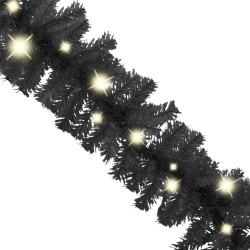 Weihnachtsgirlande mit LED 20 m Schwarz