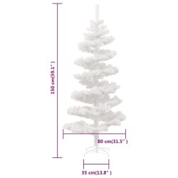 Spiral-Weihnachtsbaum mit Beleuchtung und Ständer Weiß 150 cm