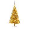 Künstlicher Weihnachtsbaum Beleuchtung & Kugeln Gold 150 cm PET