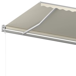 Markise Manuell Einziehbar mit Pfosten 5x3,5 m Creme