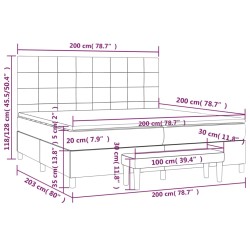 Boxspringbett mit Matratze Schwarz 200x200 cm Stoff