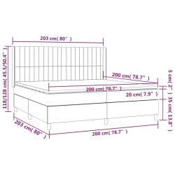 Boxspringbett mit Matratze & LED Schwarz 200x200 cm Stoff