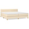 Boxspringbett mit Matratze Creme 200x200 cm Stoff