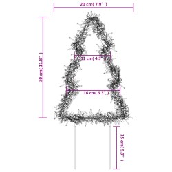 Weihnachtsbäume mit Erdspießen 3 Stk. 50 LEDs 30 cm