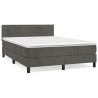 Boxspringbett mit Matratze Dunkelgrau 140x190 cm Samt