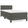 Boxspringbett mit Matratze Dunkelgrau 100x200 cm Samt