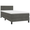 Boxspringbett mit Matratze Dunkelgrau 100x200 cm Samt