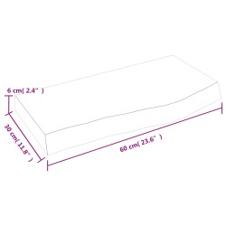 Waschtischplatte 60x30x(2-6) cm Massivholz Unbehandelt