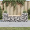 Gartenbank aus Gabionen 183x41x60,5 cm Massivholz Kiefer