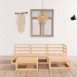 5-tlg. Garten-Lounge-Set Massivholz Kiefer