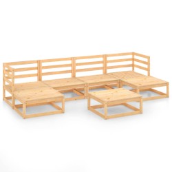 7-tlg. Garten-Lounge-Set Massivholz Kiefer