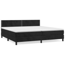 Boxspringbett mit Matratze Schwarz 200x200 cm Samt