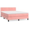 Boxspringbett mit Matratze Rosa 140x200 cm Samt