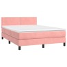 Boxspringbett mit Matratze Rosa 140x200 cm Samt