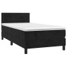 Boxspringbett mit Matratze Schwarz 80x200 cm Samt