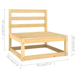 2-tlg. Garten-Lounge-Set mit Kissen Massivholz Kiefer