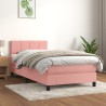 Boxspringbett mit Matratze Rosa 100x200 cm Samt