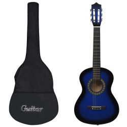 Klassikgitarre für Anfänger und Kinder mit Tasche Blau 1/2 34"