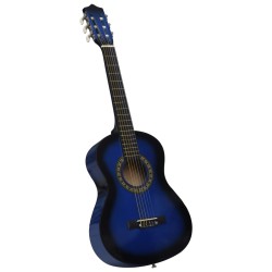 Klassikgitarre für Anfänger und Kinder mit Tasche Blau 1/2 34"