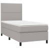 Boxspringbett mit Matratze Hellgrau 100x200 cm Stoff