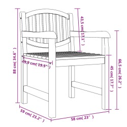 Gartenstühle 4 Stk. 58x59x88 cm Massivholz Teak