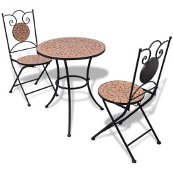 3-tlg. Bistro-Set Keramik Terrakotta