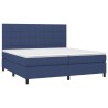 Boxspringbett mit Matratze Blau 200x200 cm Stoff