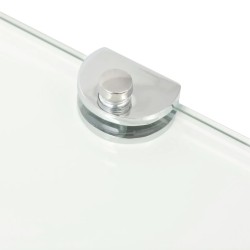 Eckregale 2 Stk. mit Verchromten Halterungen Glas Transparent