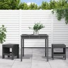 3-tlg. Garten-Bistro-Set Grau Massivholz Kiefer