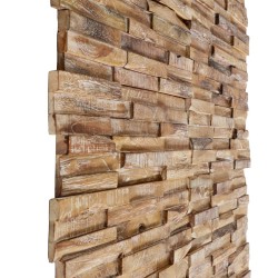 3D-Wandverkleidung 10 Stk. 1,01 m² Massivholz Teak