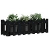 Hochbeet Latten-Design Schwarz 100x30x30 cm Massivholz Kiefer